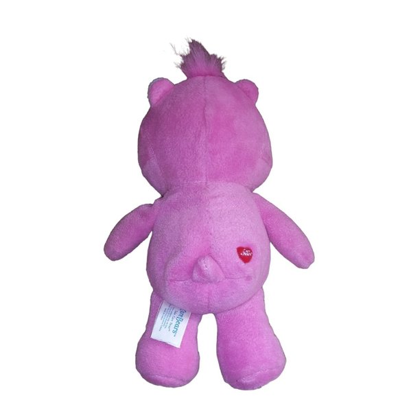 VTG Take Care Bear Stuffed Pink Bear Purple Heart Plush 9 Inch Toy 2003 - Picture 3 of 9
